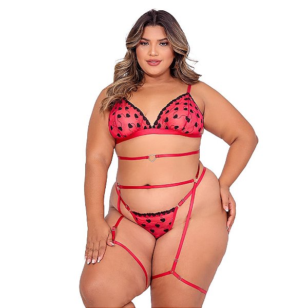 Conjunto Sensual Amor Safado Plus Moda Apimentada