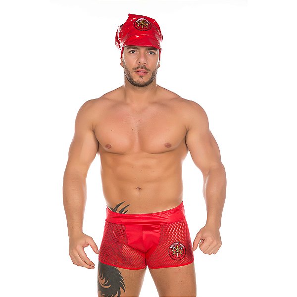 Fantasia Sensual Masculina Cueca Bombeiro Pimenta Sexy