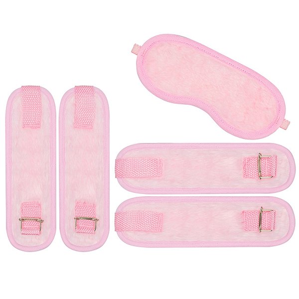 Kit Bondage Em Pelúcia Composto Por 5 Peças Pau Brasil - Rosa
