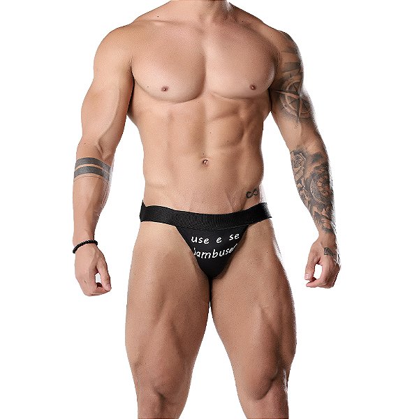 Cueca Jockstrap Fetiche Com Frase Moda Apimentada - Frase Use E Se Lambuse