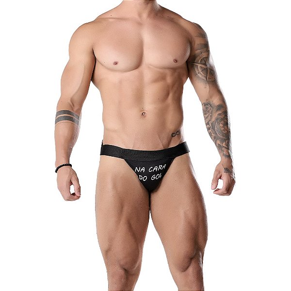 Cueca Jockstrap Fetiche Com Frase Moda Apimentada - Frase Na Cara Do Gol
