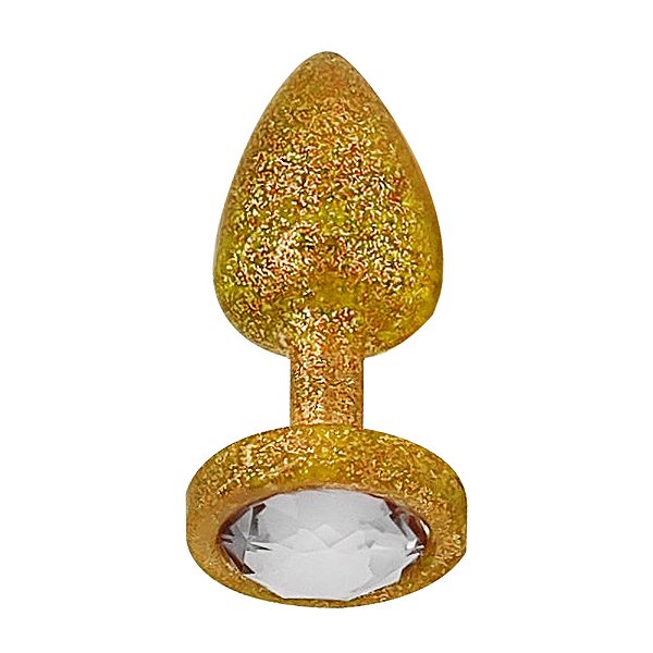 Plug Anal M Em Abs Com Glitter Linha Less Hard - Dourado