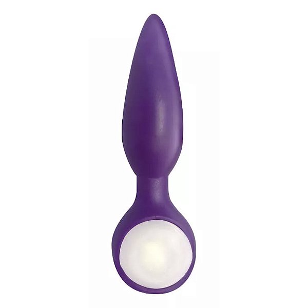 Plug Anal Com Led Em Tpe Diversão Ao Cubo - Roxo