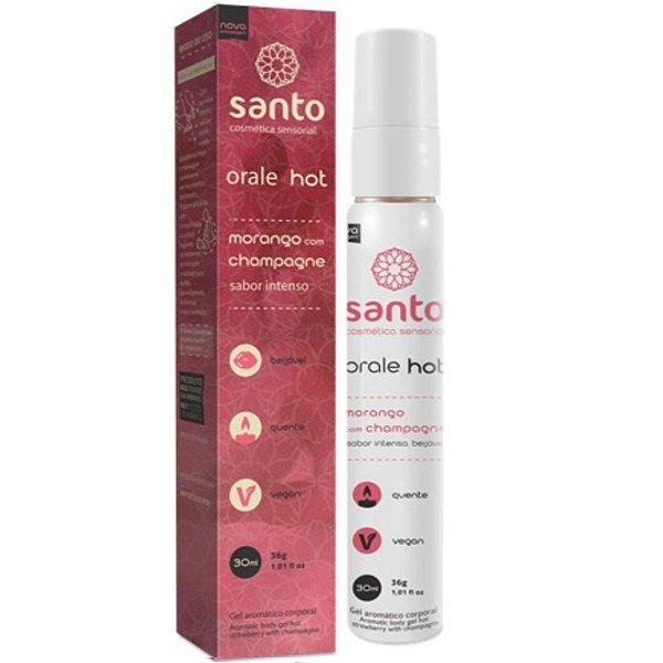 Orale Hot Gel Aromatizante 30ml Santo - Morango Com Champanhe