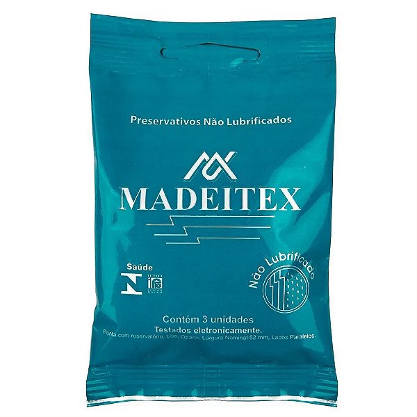 Preservativo Madeitex Não Lubrificado Com 03 Unidades Rilex