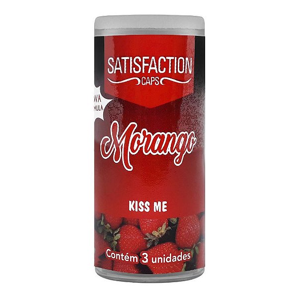 Bolinhas Beijáveis Kiss Me Satisfaction Caps - Morango