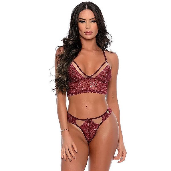 Conjunto ísis Sem Bojo Patitex - Vinho