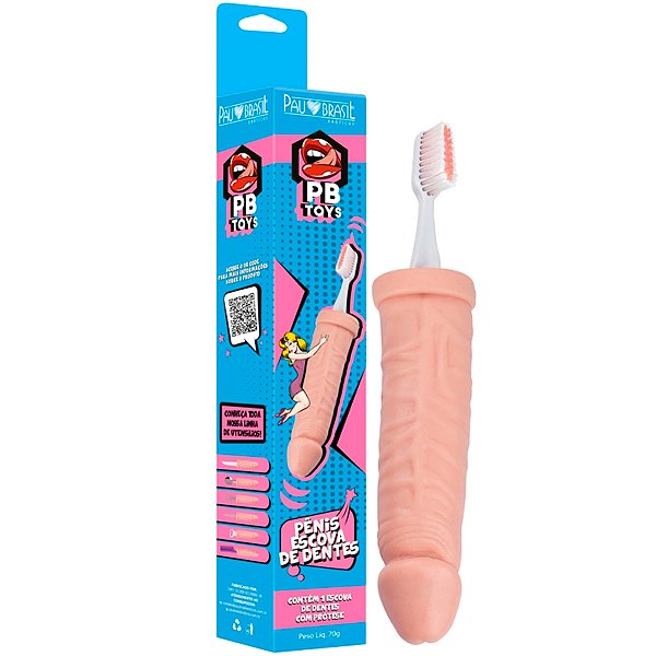 Escova De Dente Em Formato De Pênis Pb Toys Linha Utensílios Sensuais Pau Brasil