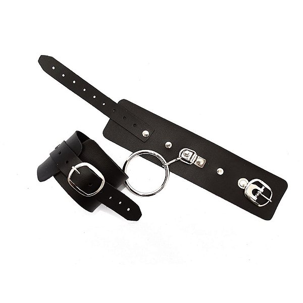Algema Com Argola Mosquete Metal Dominatrixxx
