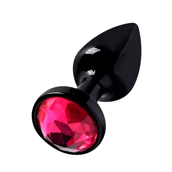 Plug Anal Preto Com Joia Diversão Ao Cubo - Rosa