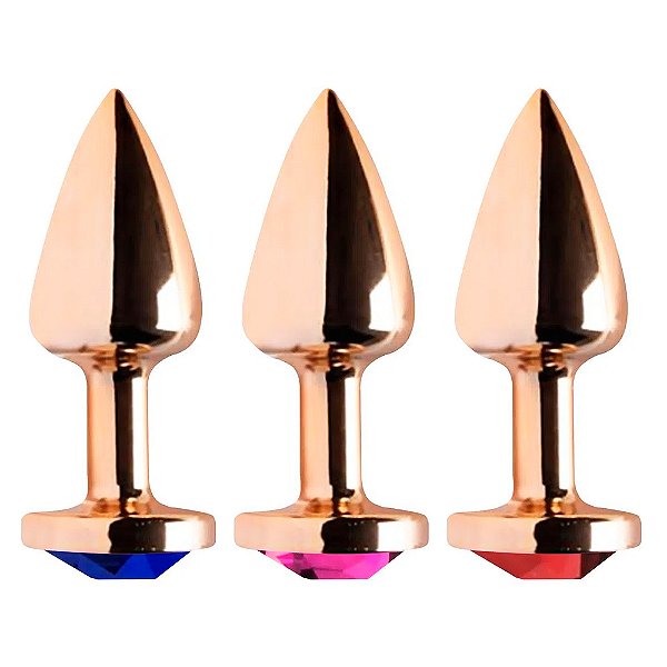 Plug Anal Dourado Com Joia Diversão Ao Cubo