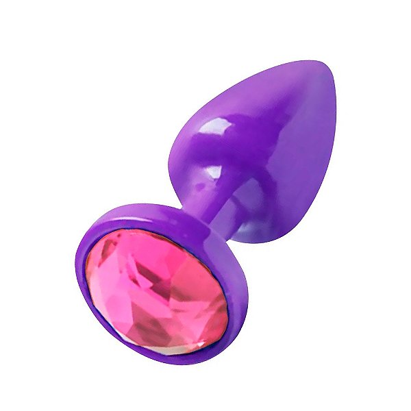 Plug Anal Roxo Com Joia Diversão Ao Cubo - Rosa