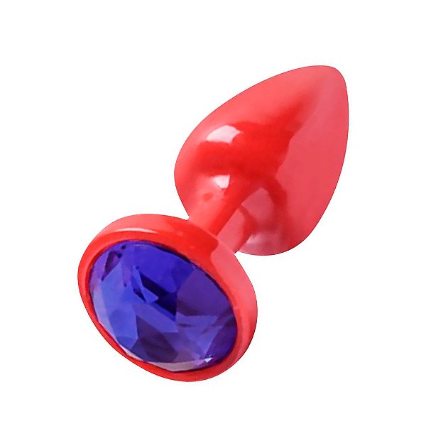Plug Anal Vermelho Com Joia Diversão Ao Cubo - Azul