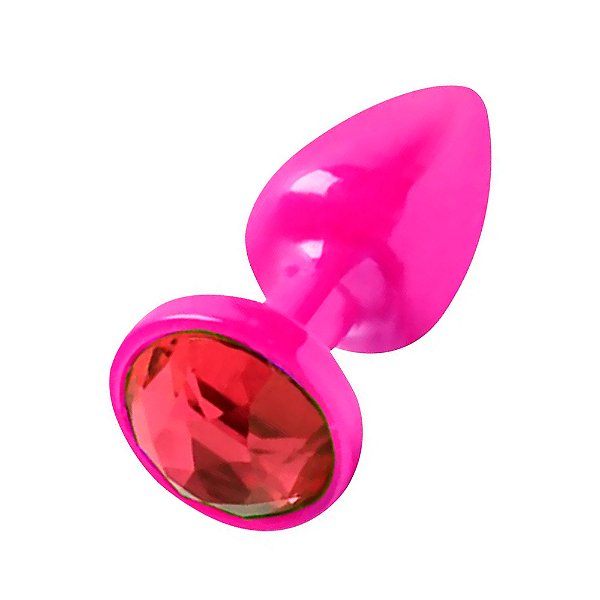 Plug Anal Rosa Com Joia Diversão Ao Cubo - Vermelho