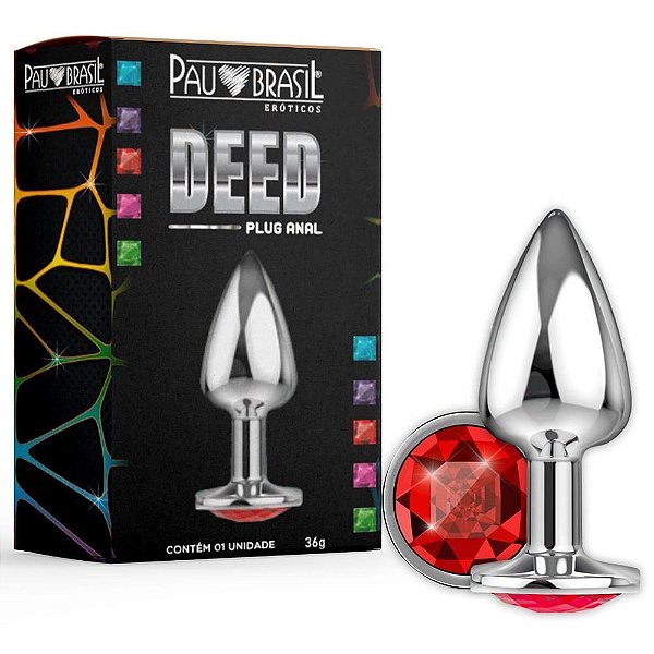 Plug Anal Deed Com Pedra | loja fetiches - Vermelho