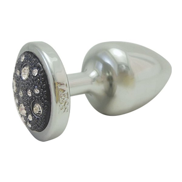 Plug Less M Cromado Com Pedra Cravejada Hard - Preto