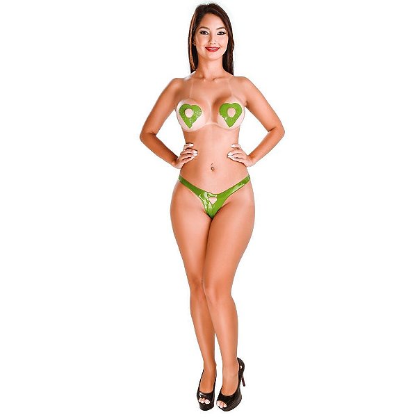 Lingerie Comestível Formato Coração Tam único Hot Flowers - Menta