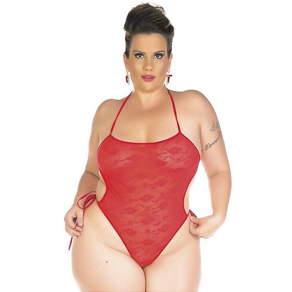 Body Sensual Plus Size Renda Pimenta Sexy