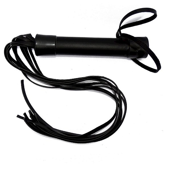 Chicote 8 Tiras 40cm Dominatrixxx - Preto