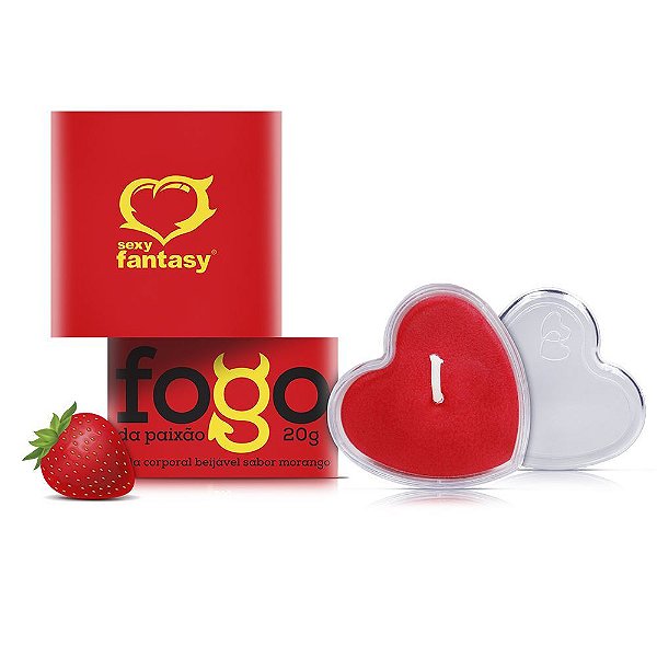 Vela Fogo Da Paixão Beijável 20gr Sexy Fantasy - Morango