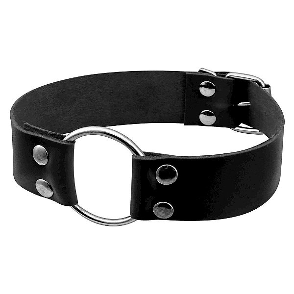 Gargantilha Com Argola Média Dominatrixxx - Preto
