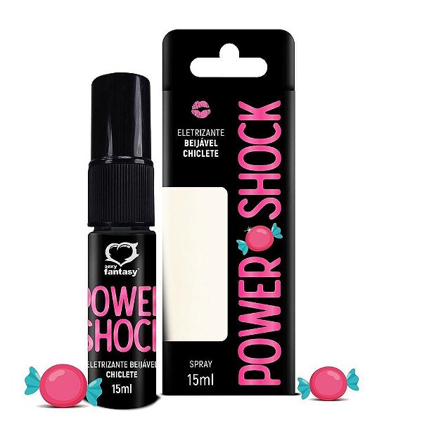 Spray Power Shock Gel Eletrizante Aromático 15ml Sexy Fantasy - Chiclete