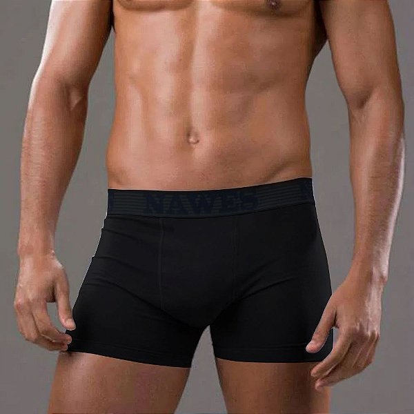 Cueca Boxer Adulto Em Cotton Nawes - Preto