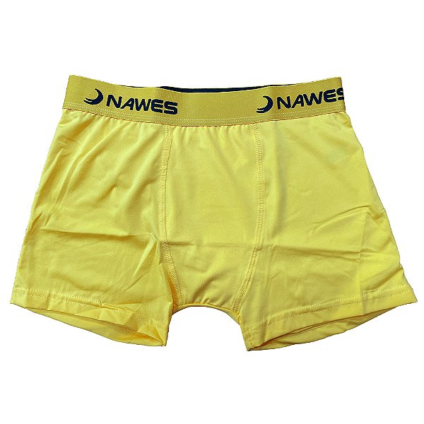 Cueca Boxer Adulto Em Microfibra Nawes - Amarelo