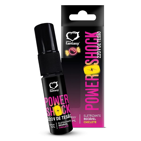 Spray Eletrizante Power Shock 220v De Tesão 15ml Sexy Fantasy - Chiclete