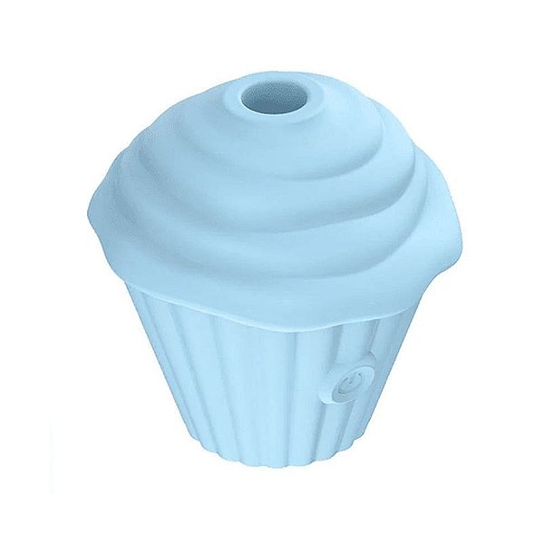 Vibrador De Clitóris Cupcake Com Pulsação Sexy Import - Azul