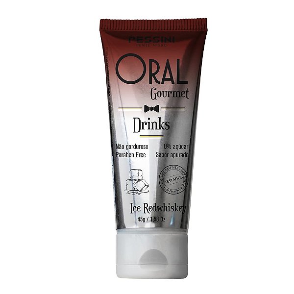 Oral Gourmet Drinks Gel Beijável 45g Pessini - Ice Redwhiskey