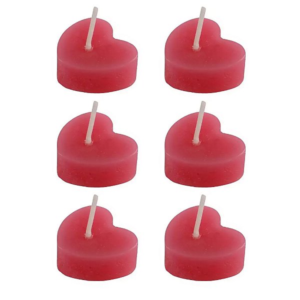 Vela Decorativa Em Formato De Coração 06 Unidades Brasil Fetiche
