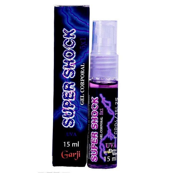 Super Shock Excitante Elétrico Spray Unissex 15ml Garji - Uva
