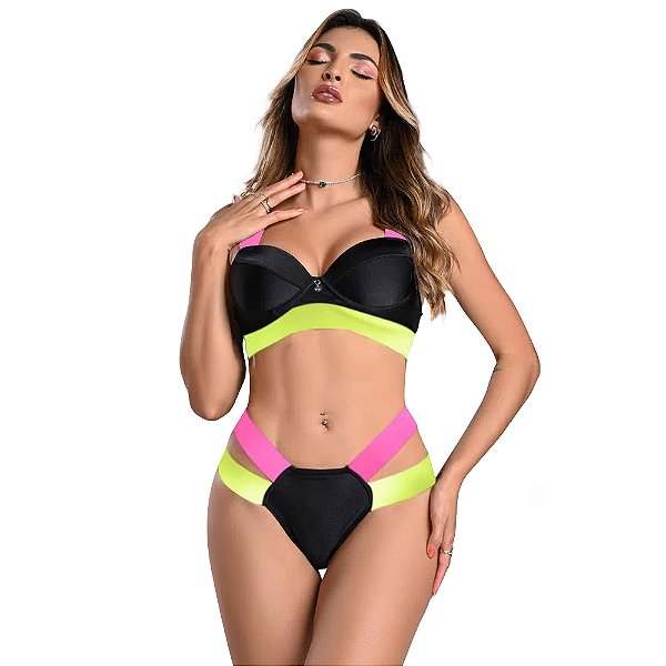 Conjunto Biquini Estrela Com Bojo Moda Apimentada