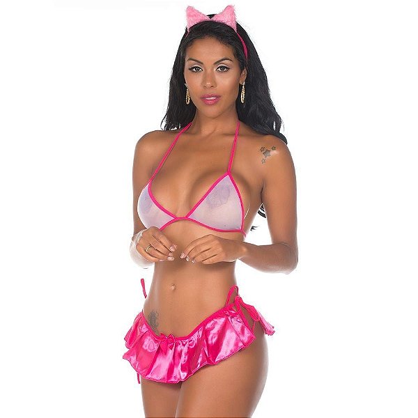 Kit Mini Fantasia Gatinha Pimenta Sexy