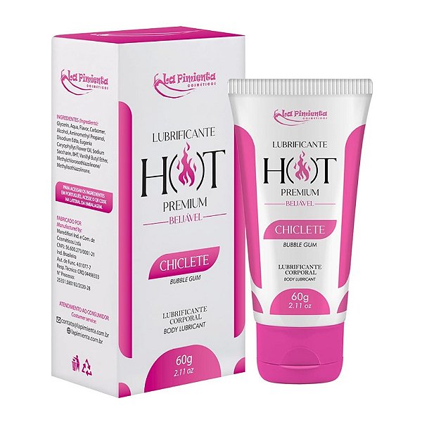 Lubrificante Hot Premium Beijável 60g La Pimienta - Chiclete
