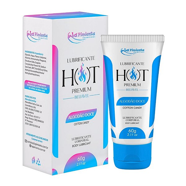 Lubrificante Hot Premium Beijável 60g La Pimienta - Algodão Doce