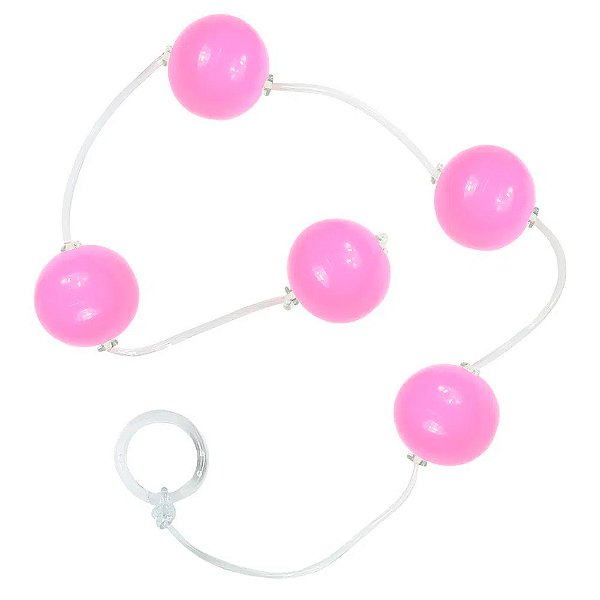Bolinha Tailandesa G Em Acrílico Com Corda Em Silicone êxtase - Rosa Claro