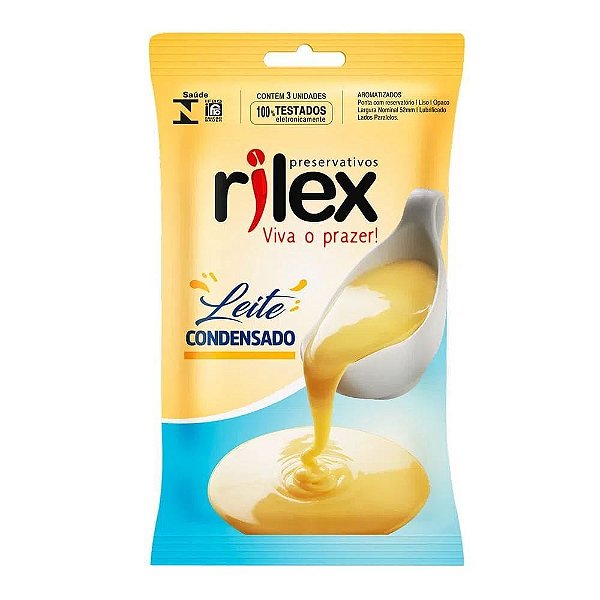 Preservativo Lubrificado Com Aroma De Leite Condensado Com 03 Unidades Rilex