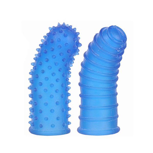 Capa De Dedo G-spot Com Estimuladores K Gel - Azul