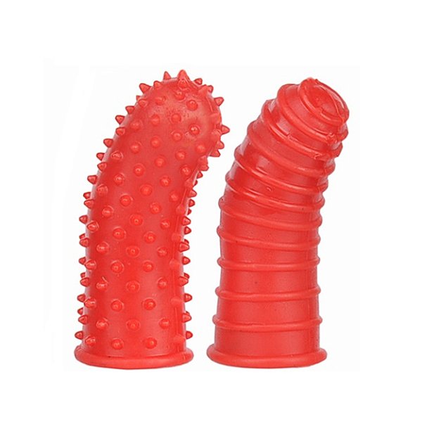 Capa De Dedo G-spot Com Estimuladores K Gel - Vermelho
