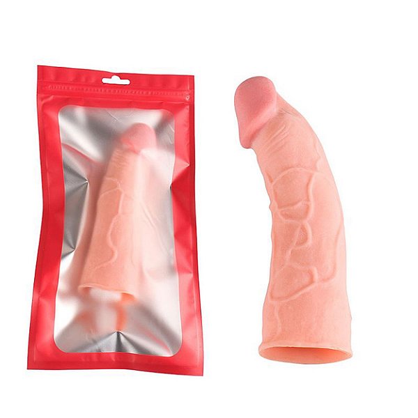 Capa Peniana Com Textura 15,5 X 3,0cm Sexy Import - Marrom