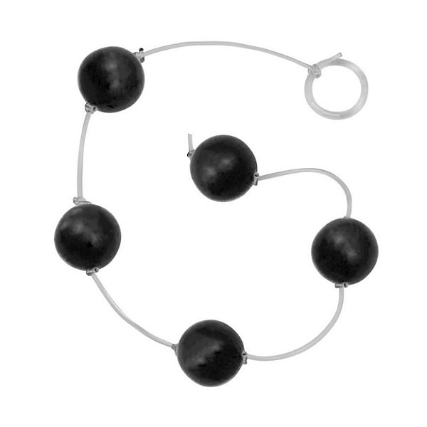 Bolinha Tailandesa M Em Acrílico Com Corda Em Silicone êxtase - Preto