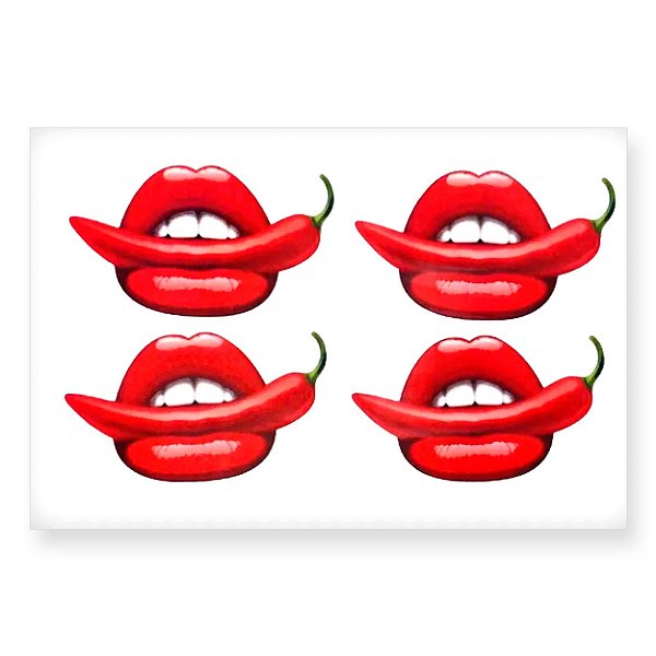 Sexy Tattoo Cartela De Tatuagem Temporária Boca Picante Sedux