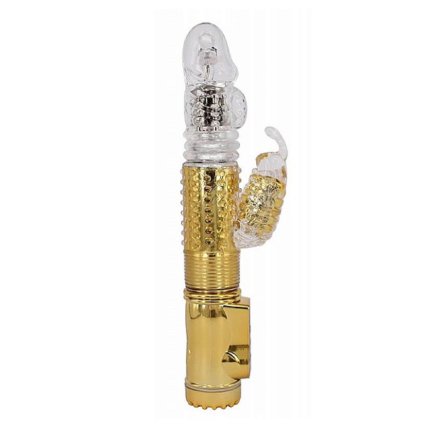 Vibrador Jack Rabbit Vai E Vem 36 Vibrações Sexy Import - Dourado