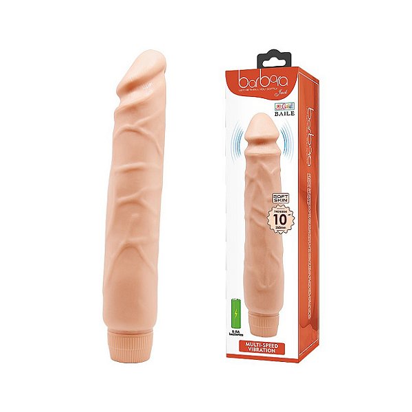 Prótese Com Vibro Realistica 25,5 X 4,9cm Baile Sexy Import - Bege