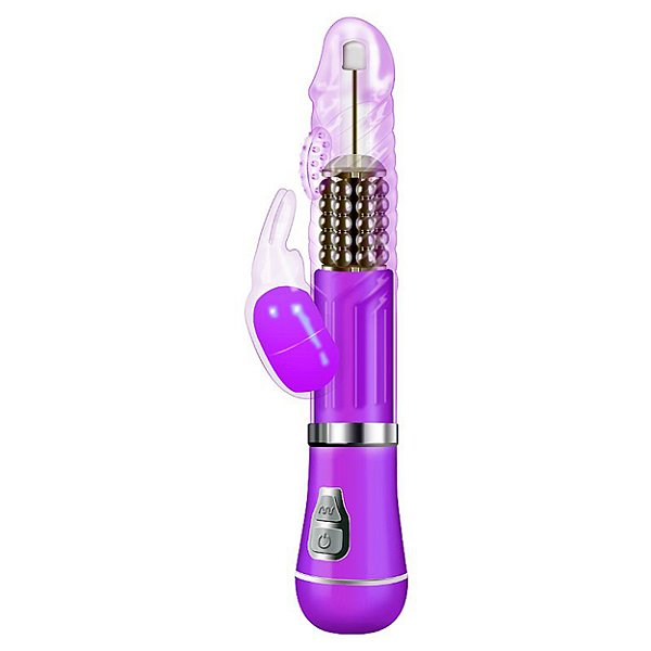 Vibrador Rotativo De Coelho a Pilha Sexy Import - Roxo
