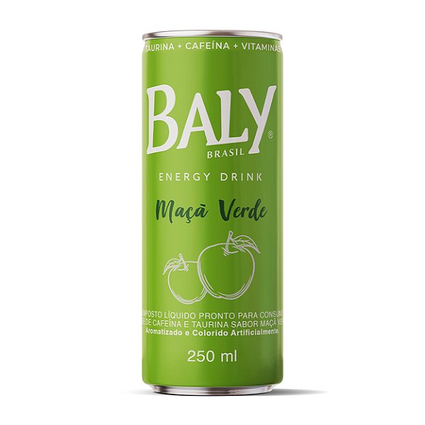 Baly Energy Drink Maçã Verde 250ml Lata Cimed - Maçã Verde