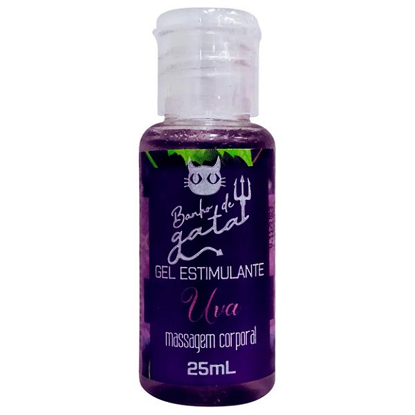 Gel Beijável Para Massagem Estimulante 25ml Banho De Gata - Uva