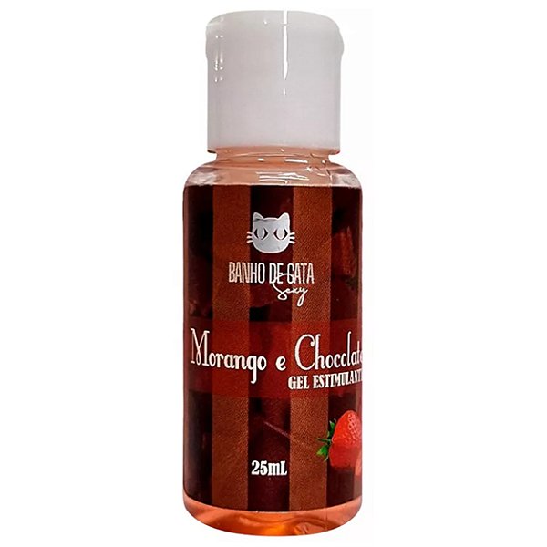Gel Beijável Para Massagem Estimulante 25ml Banho De Gata - Morango Com Chocolate